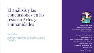 Taller: El análisis y las conclusiones en las tesis en Artes y Humanidades.