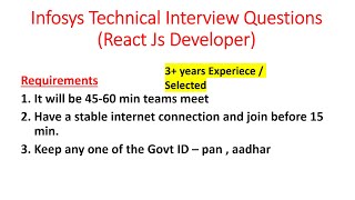 My Infosys Interview Experience | React.js Developer (Experienced) – Selected! #BharathEduTech