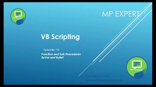 VB Script Episode: 10 (Functions and Sub Procedure) By Val and By Ref
