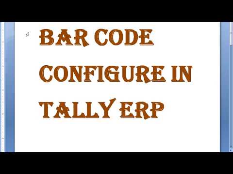 Bar code in Tally Erp 9 Bar code in Tally Erp 9