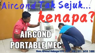 aircond portable MEC Angin panas sekarang dah selesai