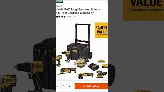 Sale $499 DEWALT20-Volt MAX ToughSystem Lithium-Ion 6-Tool Cordless Combo Kit