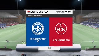 FIFA 22 | SV Darmstadt 98 vs 1. FC Nürnberg - 2. Bundesliga | Gameplay