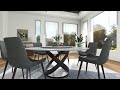 Modern Glossy Dining Table for 4 or 6 with Lazy Susan | POVISON Virtual Showroom