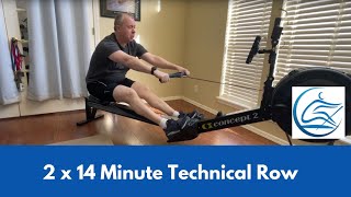 Learn to row with Coach Neil Bergenroth: 2 x 14 minutes steady state row w/ body preparation drills.