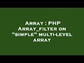 Array : PHP Array_filter on 