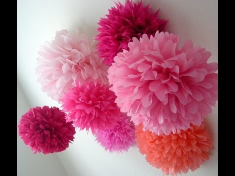 How to make pom pom flower with crepe paper in just 2mins How to make pom pom flower with crepe paper in just 2mins