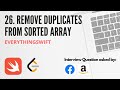 Leetcode 26: Remove Duplicates from Sorted Array - Swift Programming Language