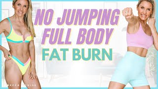 NO JUMPING FAT BURN - 10 Min Full Body Cardio Workout | Rebecca Louise