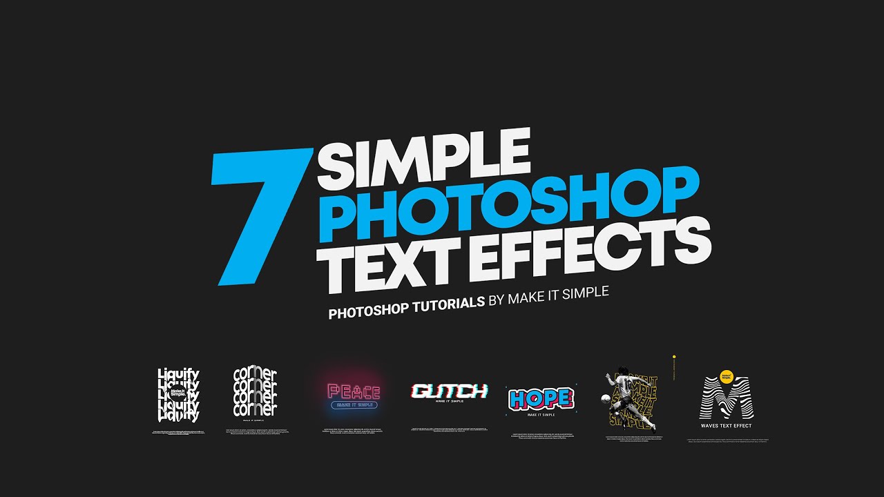 Photoshop Tutorial: 7 Simple Text Effects For Beginners (Part 1) - YouTube