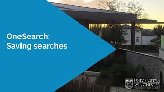 OneSearch - Saving searches | Digital Skills