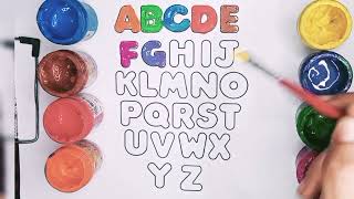 a to z abc alphabets writing and drawing| abcd drawings color paints | a to z abcd letters
