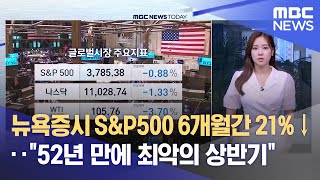 뉴욕증시 S\u0026P500 6개월간 21%↓‥\