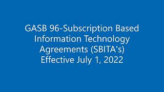 GASB 96 - Introduction for Agencies