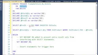 SQL Server Trigger Update Stock When Delete Data