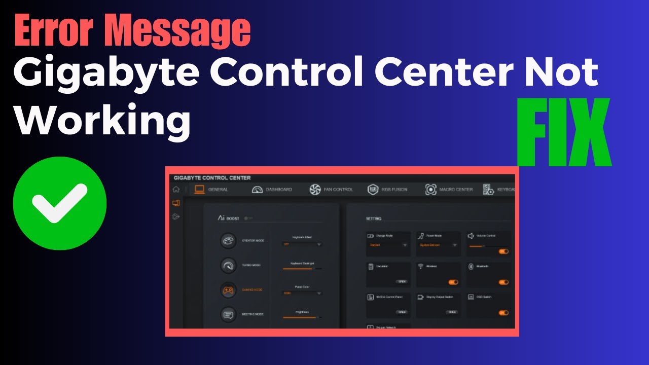 How To Fix Gigabyte Control Center Not Working - YouTube