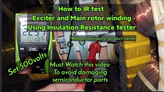 How to IR test Exciter and main rotor winding | Hyundai Generator | diode| varistor | avr | megger