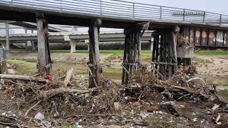 Structural damage closes pedestrian bridge at Hogan St and White Oak Bayou, no timeline for repairs