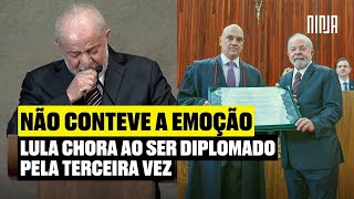 Lula se emocionou e não segurou as lágrimas na sua terceira diplomação como presidente do Brasil