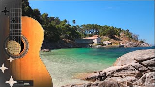 Relaxing Guitar Music, Acoustic, Sleep with Calming Waves & Ocean Sounds, Study, Stress Relief, BGM