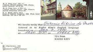 Radio Kiev 15445 kHz - Kiev (Ukrania) - Sign Off in English and Ukranian - 1979