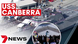 US Navy commission the USS Canberra in Sydney, Australia | 7NEWS