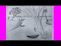 How to draw scenery - very easy - with pencil - Ismail art media