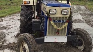 New Tractor Swaraj 744 stuck in mud pulling with JOHN DEERE Tractor / Come To Village