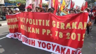 #MAYDAY2016 Ratusan Buruh Gelar Longmarch di Kawasan Malioboro