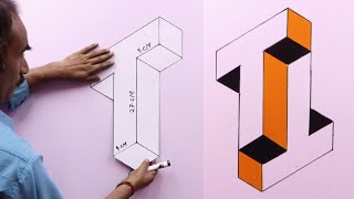 optical illusion 3d wall painting | wall art painting decoration | interior design