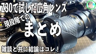 336日【現段階での結論はこれ！】広角レンズを試した感想のまとめ【Nikon Z30 Vlog運用のための広角レンズ】