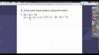 Solving Linear Systems by Multiplying First - Lesson 3.5