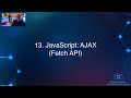 13. JavaScript: AJAX (Fetch API)