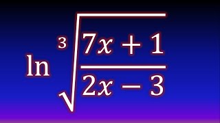 Derivative of natural logarithm of cubic root of a division