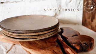 How I make ceramic plates ASMR | Slab built pottery, the entire process