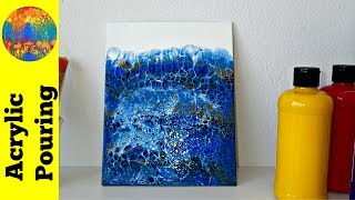 Gorgeous Blue Swipe Acrylic Pour Painting (with Recipe)