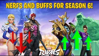 LEAKED SEASON 6 Patch Notes/UPDATES! NERFS and BUFFS! | Marvel Rivals