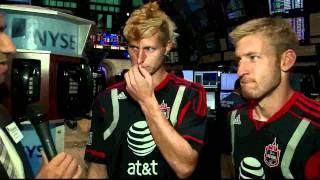 22 July 2011 Major League Soccer All-Star Players ring the NYSE Closing Bell