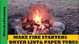 Make Fire Starters With Dryer Lint and Cardboard Tubes- Easy DIY Fire Starters- DIY Survival Gear