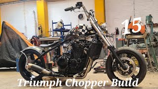 Handmade Triumph Chopper Build 15 Assembly pt2 #chopper #motovlog