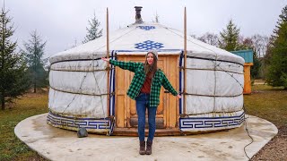 MONGOLIAN YURT Stay on a Biodynamic Farm 🛖🌿 | Spring GLAMPING in Ontario, Canada