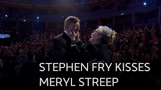 Stephen Fry kisses Meryl Streep - The British Academy Film Awards 2017 - BBC One