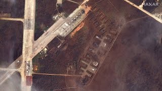 Unfall oder Angriff? Satellitenbilder zeigen Zerstörung russischer Kampfflugzeuge auf der Krim