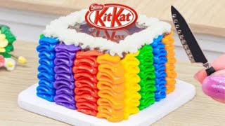 Satisfying Video|Colorful Miniature Kit Kat Cake Miniature Chocolate Kit Kat Rainbow