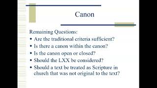 Remaining Questions about the Bible as Canon and its Inspira