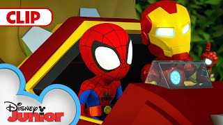 Spidey and Iron Man Tidy Up | Marvel's Spidey and his Amazing Friends | @disneyjunior