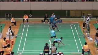 2013年 全国高等学校選抜大会 男子個人ダブルス 決勝 小林／保木（富岡） vs 下農／常山（東大阪大学柏原）