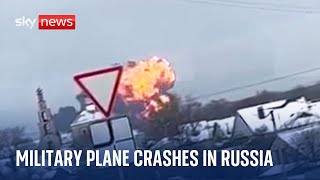 Ukraine war: Military plane crashes in Russia
