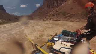 Manfred and Alex raft Hance rapid in the Grand Canyon