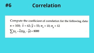 Correlation - How to solve Correlation problems - Solved Example #6